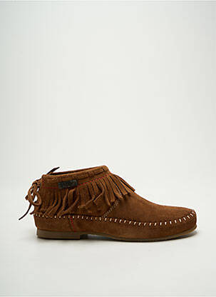 Bottines/boots nubuck talon plat jusqu'à 3cm marron LE TEMPS DES CERISES femme
