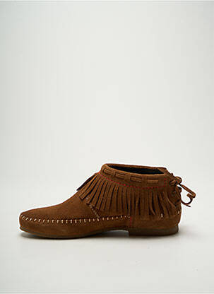 Bottines/boots nubuck talon plat jusqu'à 3cm marron LE TEMPS DES CERISES femme