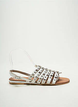 Sandales/nu pieds chiquet talon plat jusqu'à 3cm blanc L'ATELIER TROPÉZIEN femme