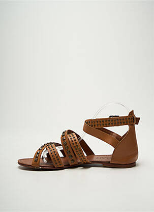 Sandales/nu pieds chiquet talon plat jusqu'à 3cm marron KOAH femme