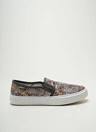 Slip ons tissage satiné talon plat jusqu'à 3cm argent VICTORIA femme