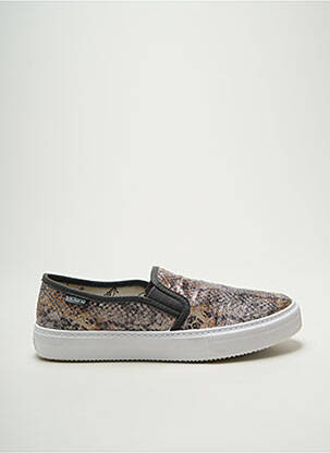 Slip ons tissage satiné talon plat jusqu'à 3cm argent VICTORIA femme