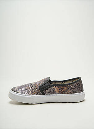 Slip ons tissage satiné talon plat jusqu'à 3cm argent VICTORIA femme