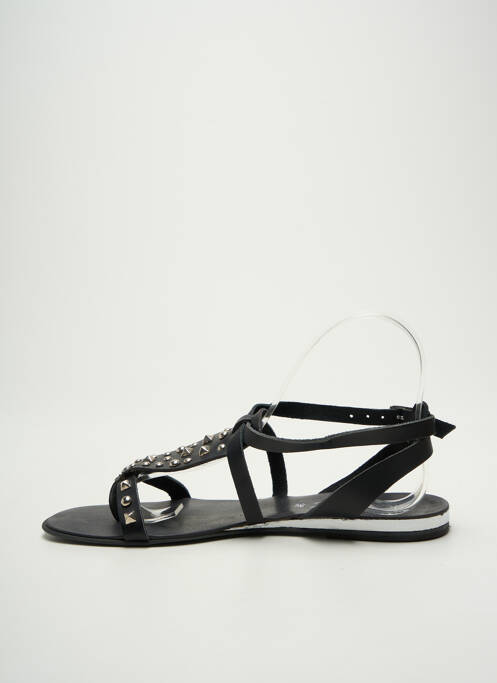 Tongs tissage satiné talon plat jusqu'à 3cm noir L'ATELIER TROPÉZIEN femme