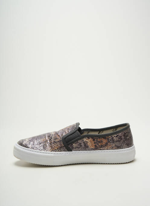 Slip ons tissage satiné talon plat jusqu'à 3cm argent VICTORIA femme