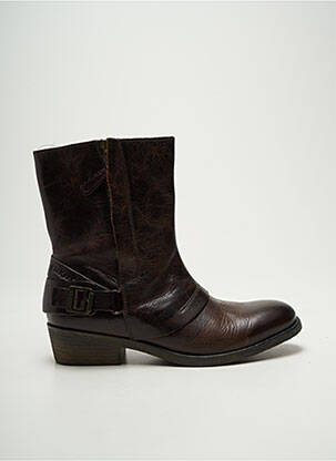 Bottines/boots tissage satiné talon plat jusqu'à 3cm marron KICKERS femme