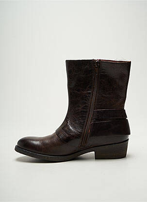Bottines/boots tissage satiné talon plat jusqu'à 3cm marron KICKERS femme