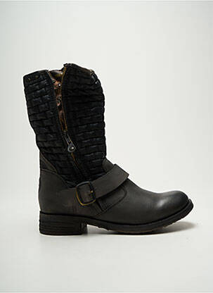 Bottines/boots matière lisse talon plat jusqu'à 3cm noir BUNKER femme