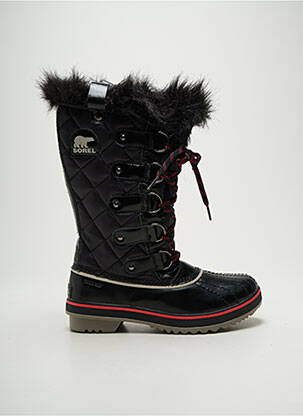 Bottes tissage satiné talon plat jusqu'à 3cm noir SOREL femme