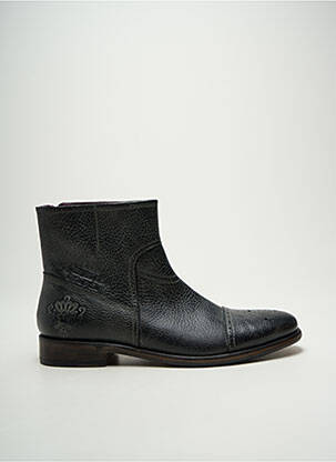 Bottines/boots fermeture zippée talon bas noir HOMAGE homme