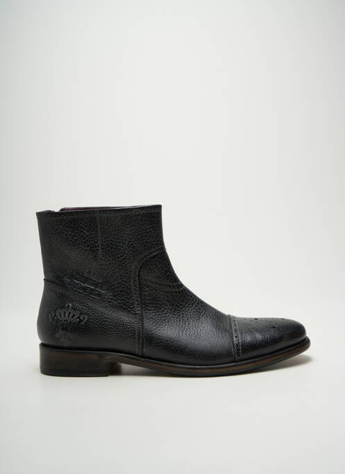 Bottines/boots fermeture zippée talon bas noir HOMAGE homme