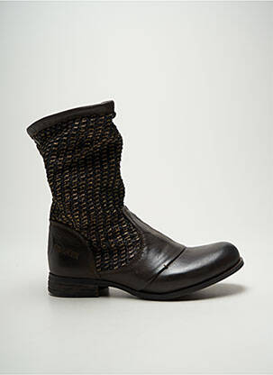 Bottines/boots matière lisse talon plat jusqu'à 3cm marron BUNKER femme