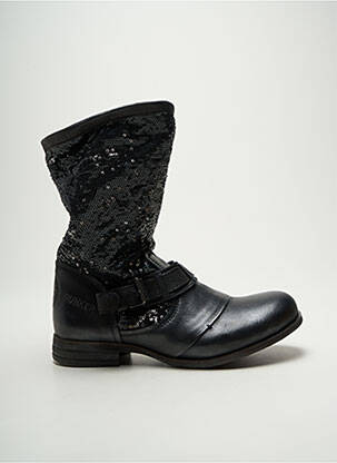 Bottines/boots matière lisse talon plat jusqu'à 3cm noir BUNKER femme