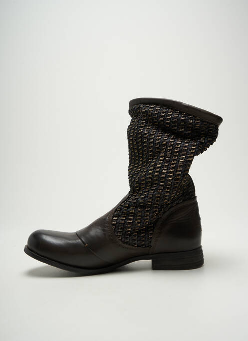 Bottines/boots matière lisse talon plat jusqu'à 3cm marron BUNKER femme