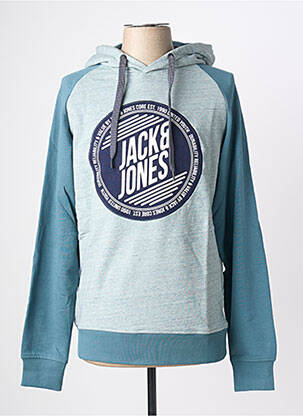 Sweat-shirt à capuche broderie manches longues vert JACK & JONES homme
