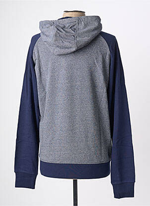 Sweat-shirt à capuche broderie manches longues bleu JACK & JONES homme