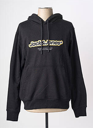 Sweat-shirt à capuche poches manches longues noir JACK & JONES homme