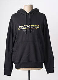 Sweat-shirt à capuche poches manches longues noir JACK & JONES homme
