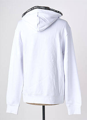 Sweat-shirt à capuche broderie manches longues blanc JACK & JONES homme