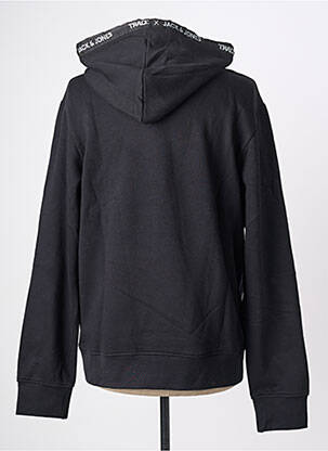 Sweat-shirt à capuche broderie manches longues noir JACK & JONES homme