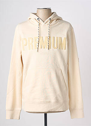 Sweat-shirt à capuche poches manches longues beige JACK & JONES homme