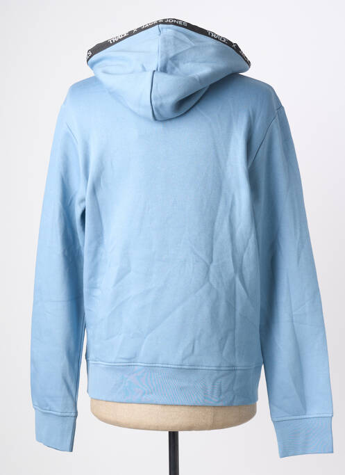 Sweat-shirt à capuche broderie manches longues bleu JACK & JONES homme