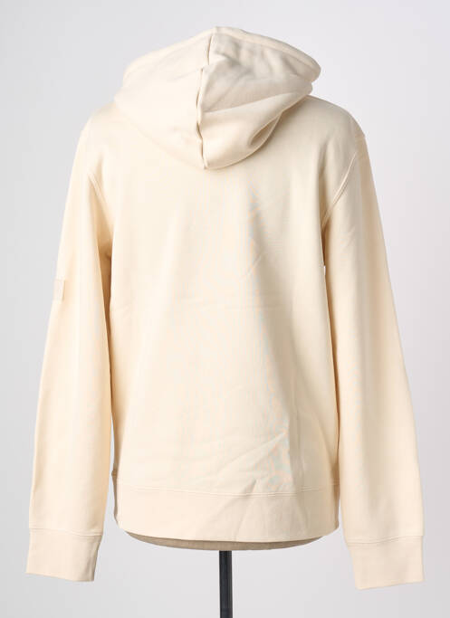 Sweat-shirt à capuche poches manches longues beige JACK & JONES homme