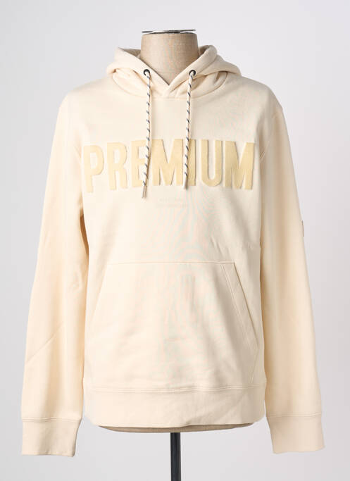 Sweat-shirt à capuche beige JACK & JONES homme