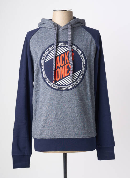 Sweat-shirt à capuche bleu JACK & JONES homme