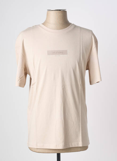 T-shirt coupe droite manches courtes beige JACK & JONES homme