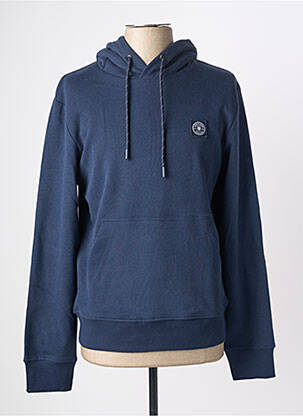 Sweat-shirt à capuche broderie manches longues bleu JACK & JONES homme