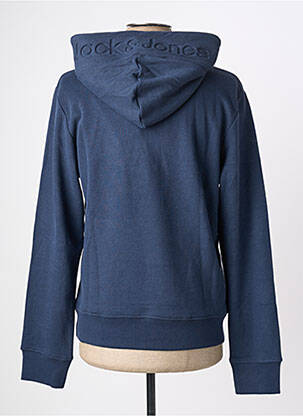Sweat-shirt à capuche broderie manches longues bleu JACK & JONES homme