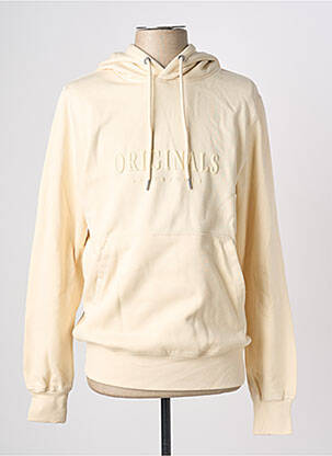 Sweat-shirt à capuche poches manches longues beige JACK & JONES homme