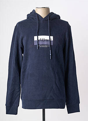 Sweat-shirt à capuche poches manches longues bleu JACK & JONES homme