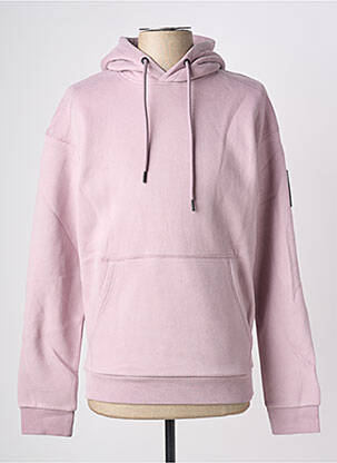 Sweat-shirt à capuche broderie manches longues rose JACK & JONES homme