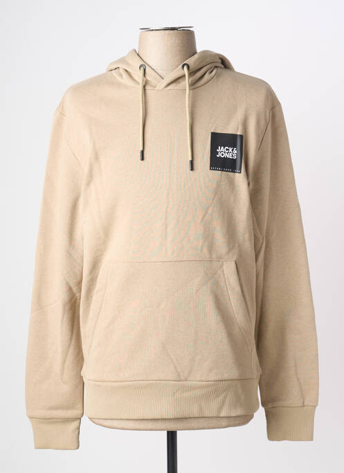 Sweat-shirt à capuche beige JACK & JONES homme