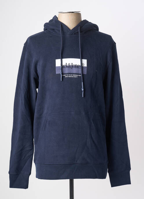 Sweat-shirt à capuche bleu JACK & JONES homme