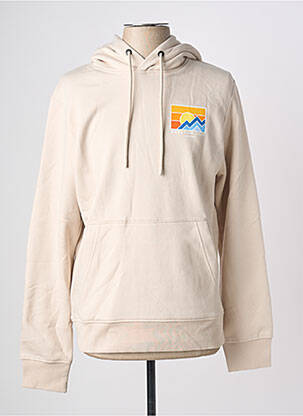 Sweat-shirt à capuche poches manches longues beige JACK & JONES homme