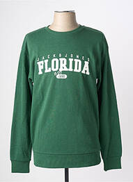 Sweat-shirt manches longues manches longues vert JACK & JONES homme