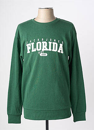 Sweat-shirt manches longues manches longues vert JACK & JONES homme