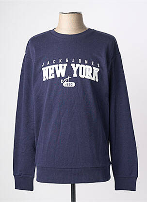 Sweat-shirt manches longues manches longues bleu JACK & JONES homme