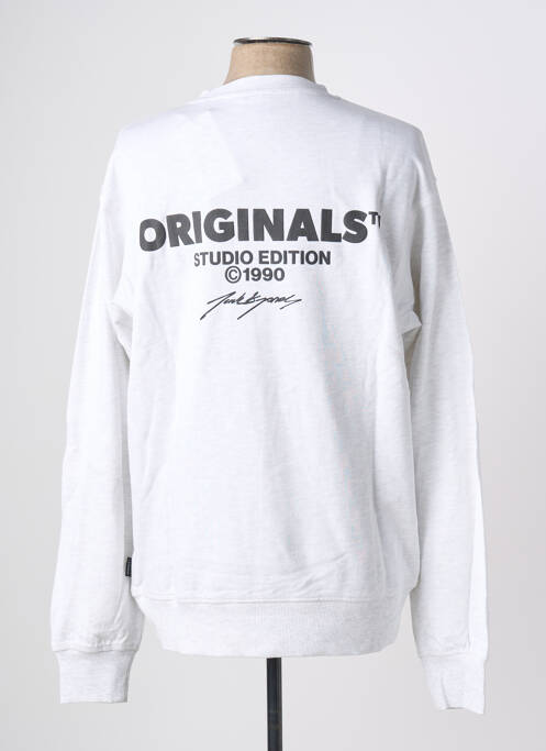 Sweat-shirt manches longues manches longues gris JACK & JONES homme