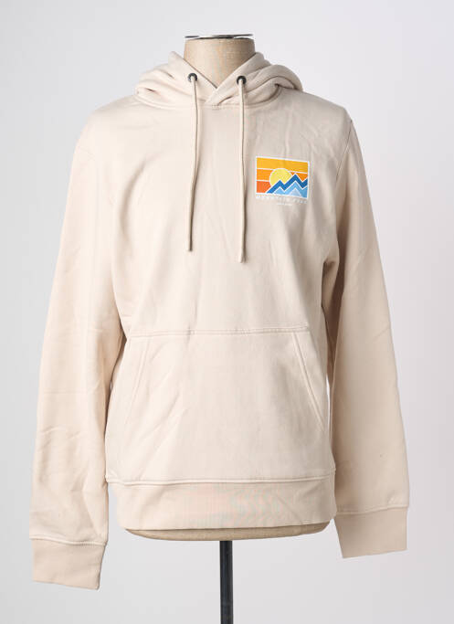 Sweat-shirt à capuche beige JACK & JONES homme