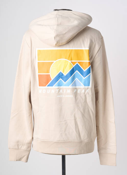 Sweat-shirt à capuche beige JACK & JONES homme