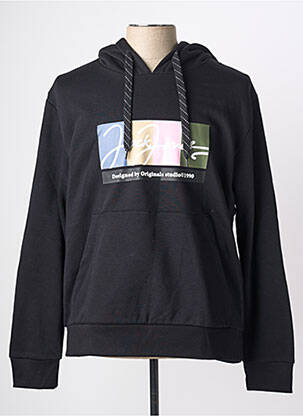 Sweat-shirt à capuche poches manches longues noir JACK & JONES homme