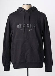 Sweat-shirt à capuche poches manches longues noir JACK & JONES homme