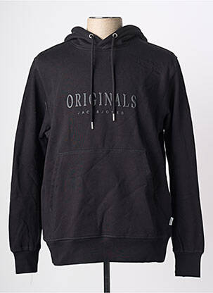 Sweat-shirt à capuche poches manches longues noir JACK & JONES homme