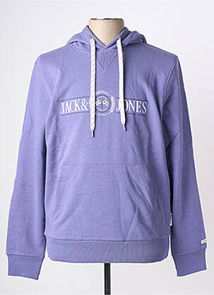 Sweat-shirt à capuche poches manches longues violet JACK & JONES homme