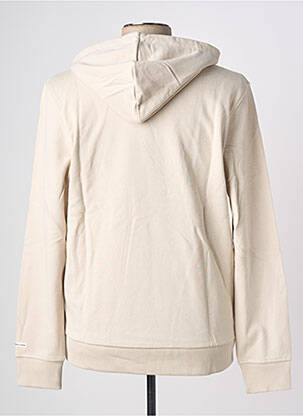 Sweat-shirt à capuche poches manches longues beige JACK & JONES homme