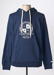 Sweat-shirt à capuche poches manches longues bleu JACK & JONES homme